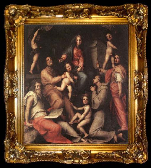 framed  Jacopo Pontormo Madonna and Child with Saints, ta009-2
